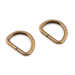 Inel metalic tip d, lățime 20 mm - Alamă antică (10 Bucăți)