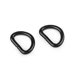 Inel metalic tip d, lățime 15 mm - Lac negru (10 Bucăți)