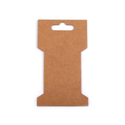 Card expunere panglici / șnururi, 6,6x11,5 cm - Maro natural (20 Bucăți)