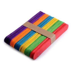 Bețișoare lemn colorate, 1,8x15 cm - Mix (192 Bucăți)