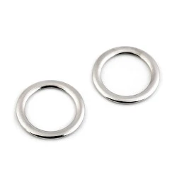 Inele metalice plate / catarame, ø28 mm - Nichel (10 Bucăți)