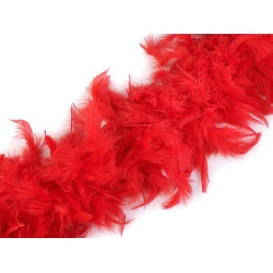 Șirag fulgi boa, pene curcan 90g, lungime 1,8m, diverse culori - Roșu (1 Bucată)