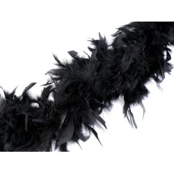 Șirag fulgi boa, pene curcan 90g, lungime 1,8m, diverse culori - Negru (1 Bucată)