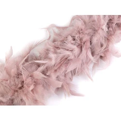 Șirag fulgi boa, pene curcan 90g, lungime 1,8m, diverse culori - Roz vintage (1 Bucată)