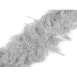 Șirag fulgi boa, pene curcan 90g, lungime 1,8m, diverse culori - Gri foarte deschis (1 Bucată)