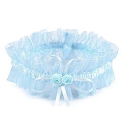 Jartieră mireasă din dantelă - Bleu nu-mă-uita (1 Bucată)