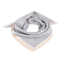 Batic satinat cu dungi,  70x70 cm - Alb (1 Bucată)