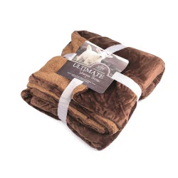 Pătură cu blană sintetică, 150x200 cm - Maro închis (1 Bucată)