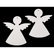 Decorațiune din lemn îngeraș - Alb (20 Bucăți)