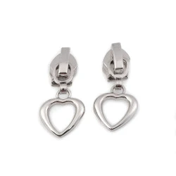 Cursor fermoar spiralat no 5, diverse modele - Nichel (3 Bucăți)