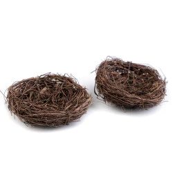 Cuib pasăre decorativ, ø8 cm - Maro (10 Bucăți)