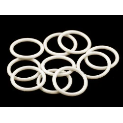 Inele plastic, ø30 mm - Alb lăptos (10 Bucăți)