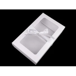 Cutie cu fereastră și fundă - Alb (5 Bucăți)