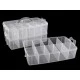 Cutie plastic compartimentată 3 nivele - Transparent (1 Bucată)