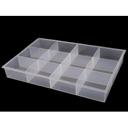 Cutie din plastic compartimentată, 23x34,5x4,5 cm - Transparent (1 Bucată)