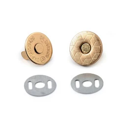 Închizatori / capse magnetice, ø14 mm - Auriu rose (5 Seturi)
