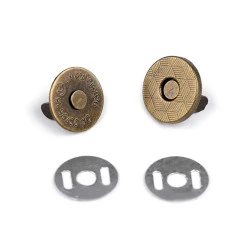 Închizatori / capse magnetice, ø14 mm - Alamă antică (200 Seturi)