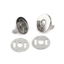 Închizatori / capse magnetice, ø14 mm - Nichel (200 Seturi)