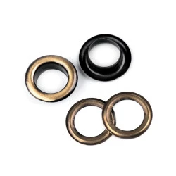 Ocheți metalici inoxidabili, ø10 mm - Alamă antică (10 Perechi)