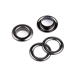 Ocheți metalici, ø12 mm - Nichel negru (10 Perechi)