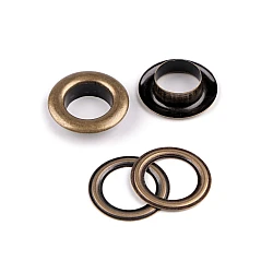Ocheți metalici, ø12 mm - Alamă antică (10 Perechi)
