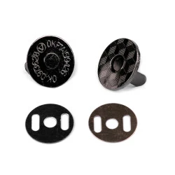 Închizatori / capse magnetice, ø18 mm - Nichel negru (100 Seturi)