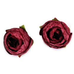 Piciorul cocoșului decor ø4 cm - Bordo deschis (10 Bucăți)
