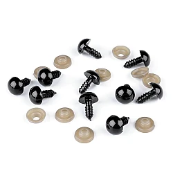 Ochi pentru jucării cu dispozitiv de siguranță, ø12 mm - Negru (10 Seturi)