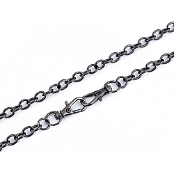 Lanț cu carabină pentru poșete, 120 cm - Nichel negru (1 Bucată)