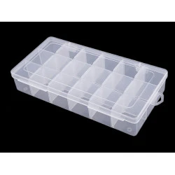 Cutie din plastic compartimentată, 12,5x23x4 cm - Transparent (1 Bucată)