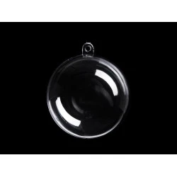 Glob plastic transparent format din două parți, ø7 cm - Transparent (5 Bucăți)