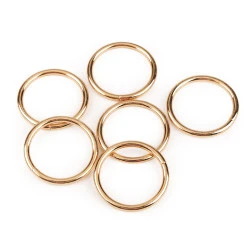 Inele metalice, ø35 mm - Auriu rose (10 Bucăți)