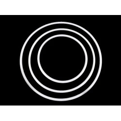 Cercuri plastic 3 buc / set - Alb (1 Set)