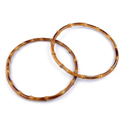 Mânere din bambus pentru geantă, ø20 cm - Bambus închis (2 Bucăți)