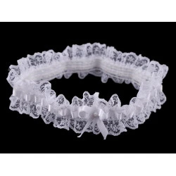 Jartieră mireasă din dantelă - Alb (1 Bucată)