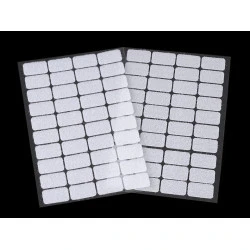 Dreptunghiuri arici autoadezive, complet (puf + scai), 15x25 mm - Alb (1 Card)