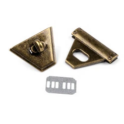 Închizătoare geantă, 47x50 mm - Alamă antică (1 Set)