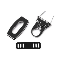 Închizătoare geantă, 20x40 mm - Nichel negru (1 Set)