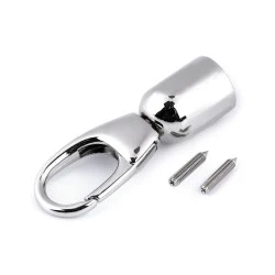 Capăt șnur cu carabină - Nichel (1 Bucată)