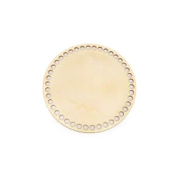 Fund din lemn pentru coșuri tricotate, ø15 cm - Natural deschis (1 Bucată)