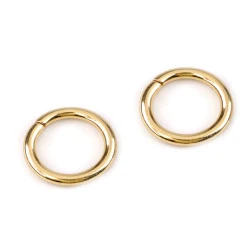 Inel metalic, ø15 mm - Auriu clasic (10 Bucăți)
