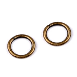 Inel metalic, ø15 mm - Alamă antică (10 Bucăți)