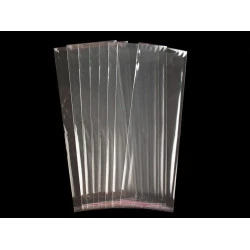 Pungi cu clapetă adezivă, 13x38 cm - Transparent (100 Bucăți)