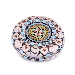 Oglindă de poșetă mandala - Bej deschis (1 Bucată)