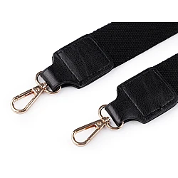 Curea textilă cu carabine pentru geantă latime 3,8 cm - Negru (1 Bucată)