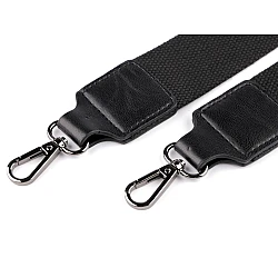 Curea textilă cu carabine pentru geantă latime 3,8 cm - Negru (1 Bucată)