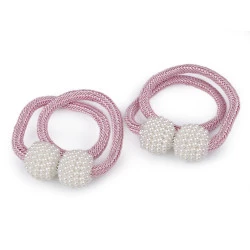 Magneți decorativi pentru perdele și draperii - Roz foarte deschis (2 Bucăți)