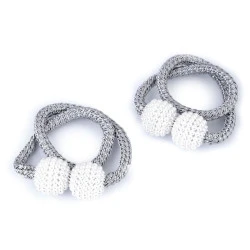 Magneți decorativi pentru perdele și draperii - Gri neutral (2 Bucăți)