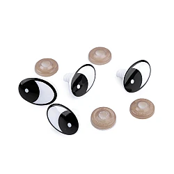 Ochi pentru jucării cu dispozitiv de siguranță, 16x21 mm - Negru (4 Seturi)