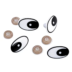 Ochi pentru jucării cu dispozitiv de siguranță, 19x29 mm - Negru (20 Seturi)
